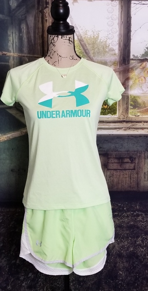 Under Armour Heat Gear Short Top Lime Green YouthL